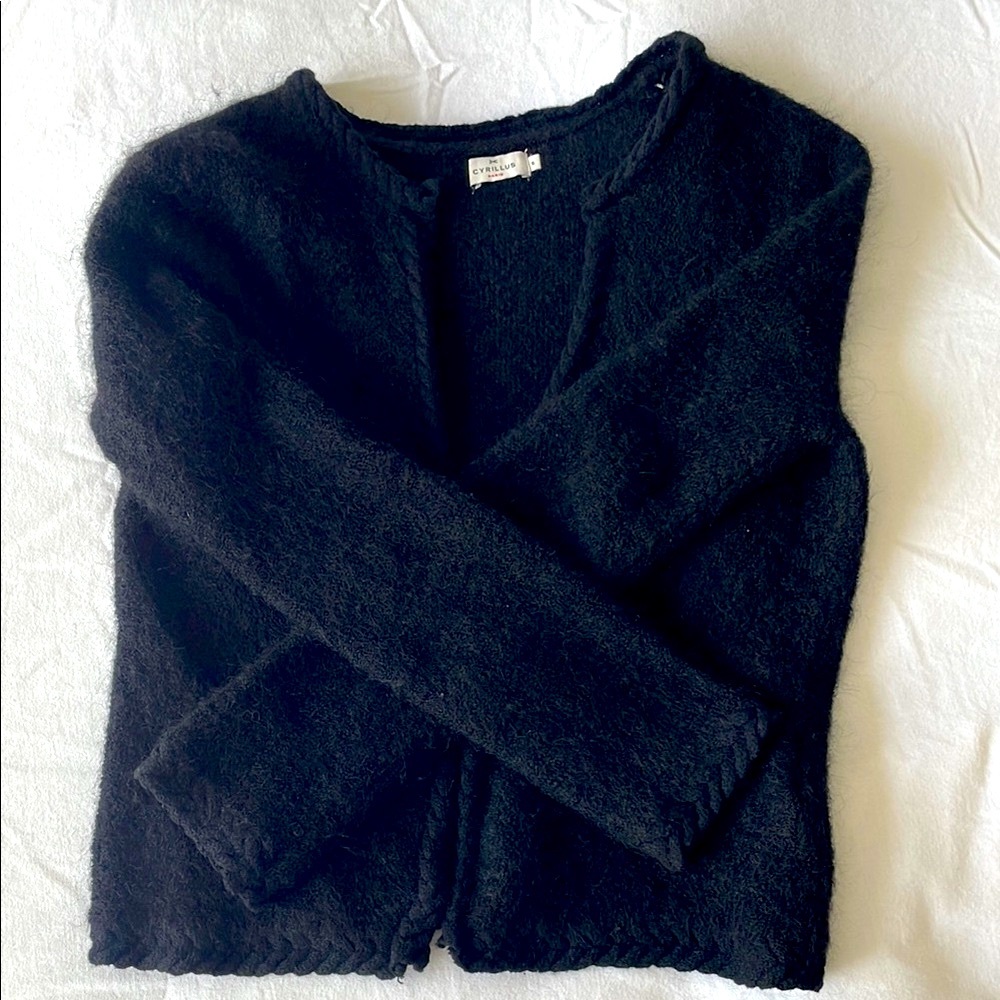 Cyrillus Paris, Front Open  Black Sweater